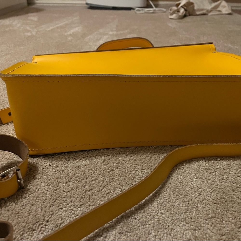 Yellow Leather Satchel - Picture 7 of 8